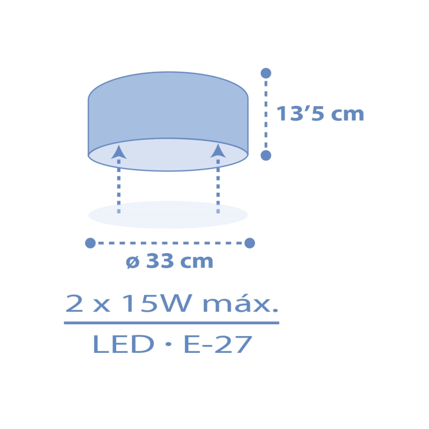 Dalber 42006T - Bērnu griestu lampa COLOR LIGHT 2xE27/15W/230V zila