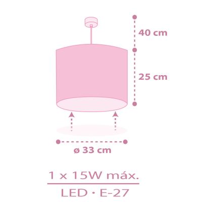Dalber 42492 - Bērnu lustra FAIRY DREAMS 1xE27/15W/230V