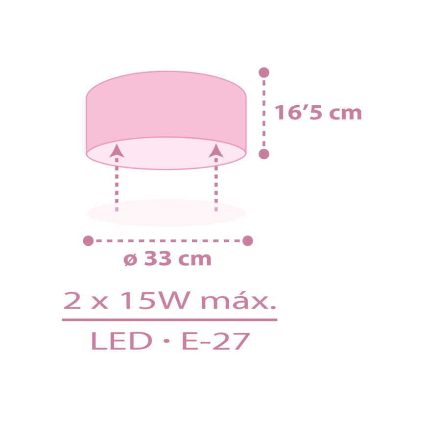 Dalber 42496 - Bērnu griestu lampa FAIRY DREAMS 2xE27/15W/230V