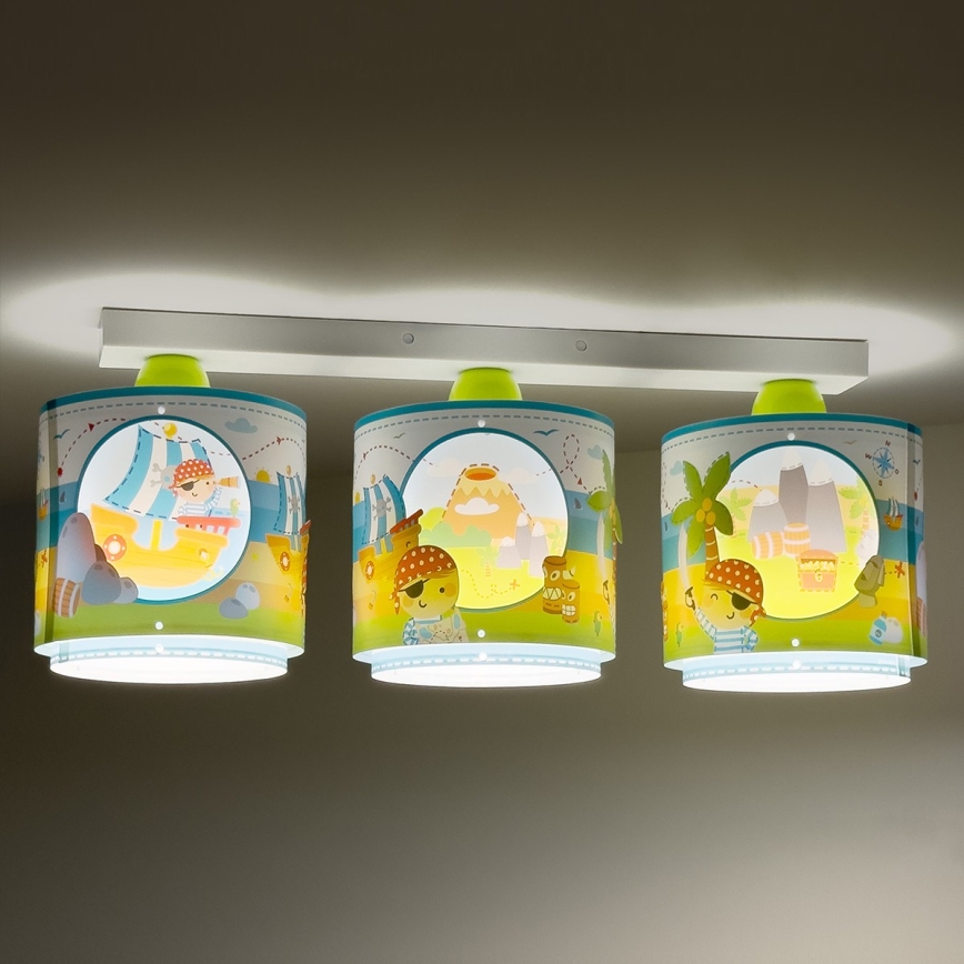 Dalber 60653 - Bērnu griestu lampa PIRĀTS ISLAND 3xE27/15W/230V