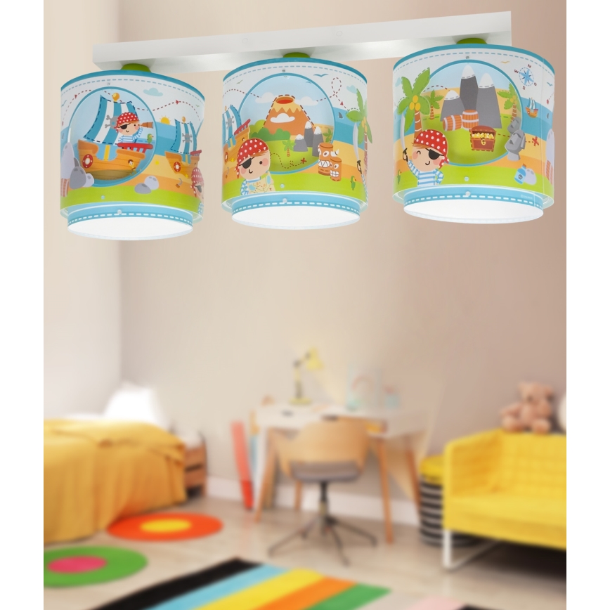 Dalber 60653 - Bērnu griestu lampa PIRĀTS ISLAND 3xE27/15W/230V