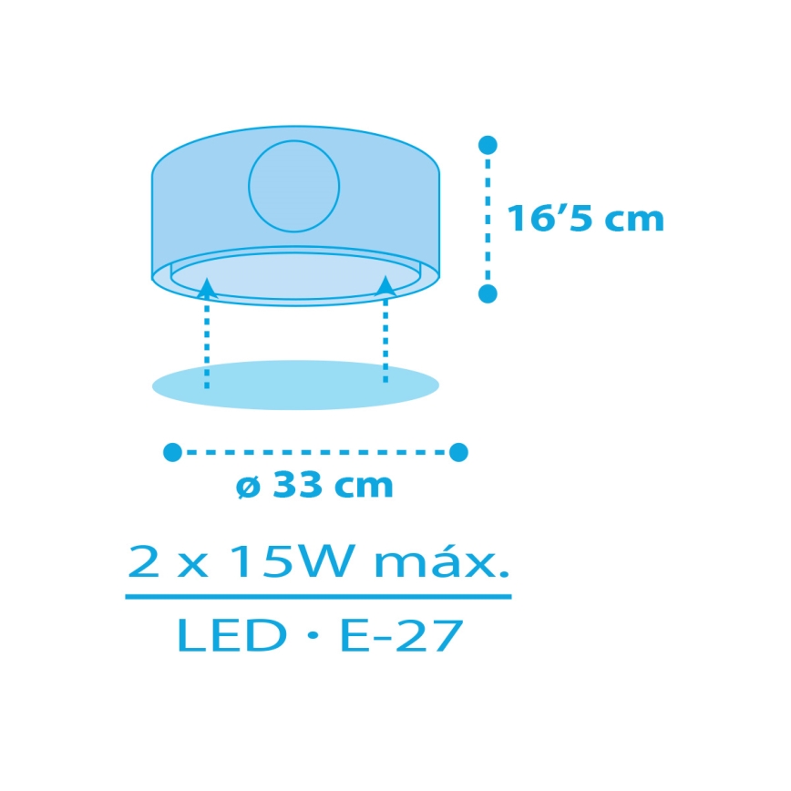 Dalber 60656 - Bērnu griestu lampa PIRĀTS ISLAND 2xE27/15W/230V