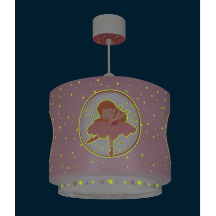 Dalber 60912 - Bērnu lustra PRINCESS DANCE 1xE27/15W/230V rozā