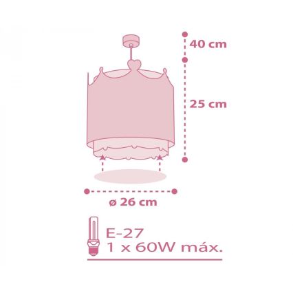 Dalber 61102 - Bērnu lustra LITTLE QUEEN 1xE27/60W/230V