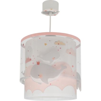 Dalber 61172S - Bērnu lustra WHALE DREAMS 1xE27/15W/230V rozā