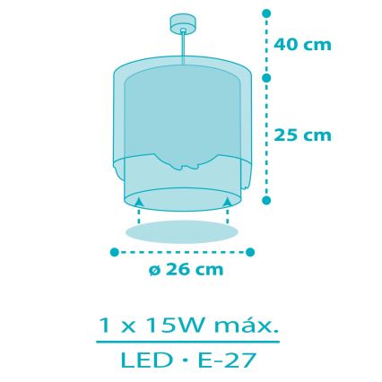 Dalber 61172T - Bērnu lustra WHALE DREAMS 1xE27/15W/230V zila