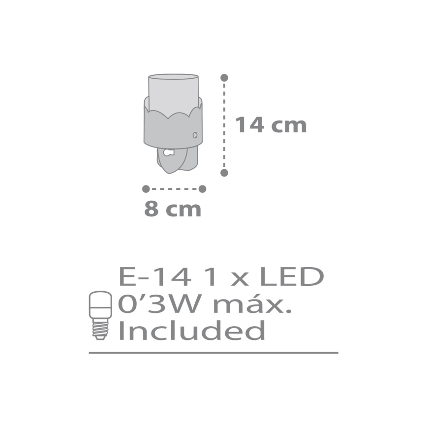 Dalber 61235E - LED Kontaktligzdas lampa MOON 1xE14/0,3W/230V