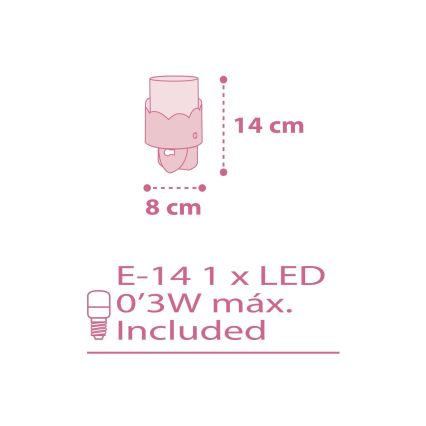 Dalber 61235S - LED Kontakligzda lampa MOON 1xE14/0,3W/230V