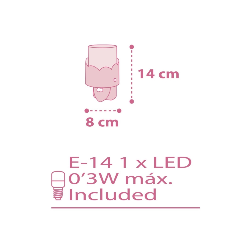 Dalber 61235S - LED Kontaktligzdas lampa MOON 1xE14/0,3W/230V