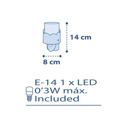 Dalber 61235T - LED Kontaktligzdas lampa MOON 1xE14/0,3W/230V