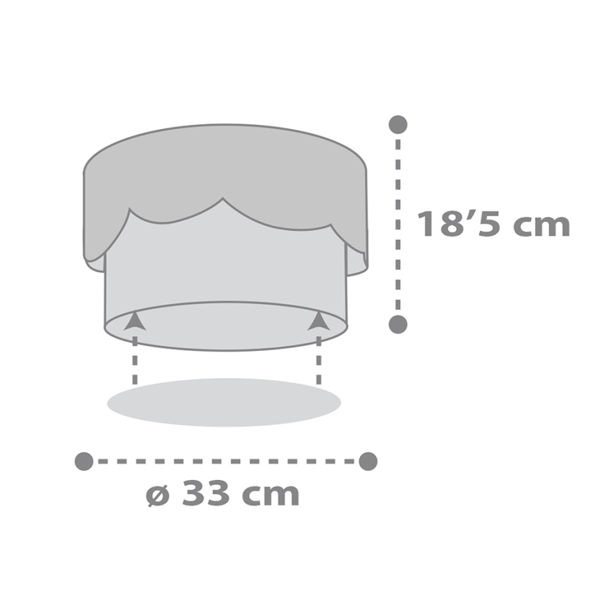 Dalber 61236E - Bērnu griestu lampa MOON 2xE27/60W/230V pelēka