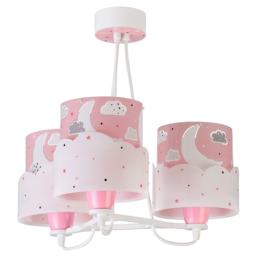 Dalber 61237S - Bērnu lustra MOON 3xE27/60W/230V