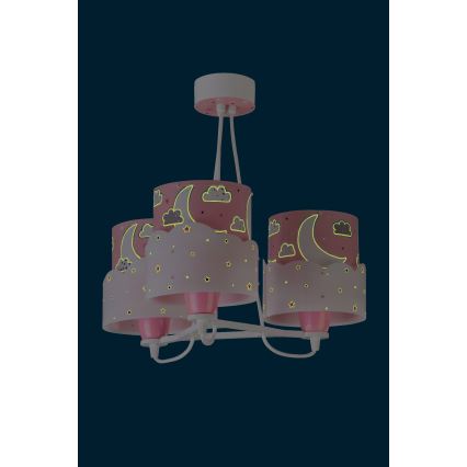 Dalber 61237S - Bērnu lustra MOON 3xE27/60W/230V