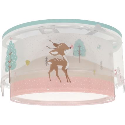 Dalber 61276 - Bērnu griestu lampa LOVING DEER 2xE27/15W/230V