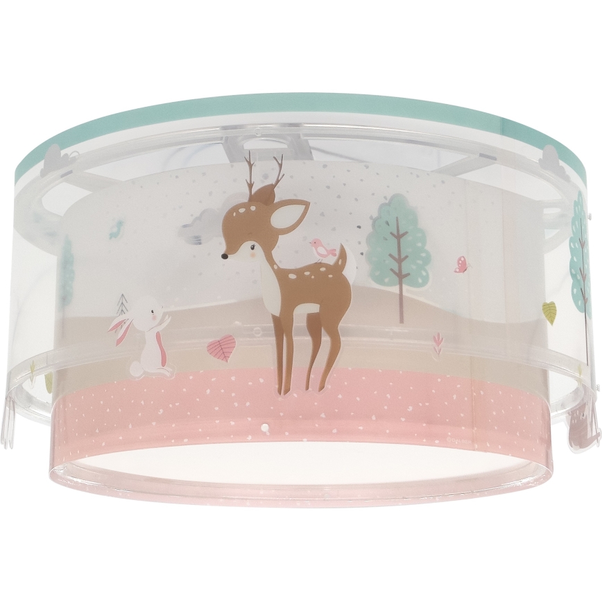 Dalber 61276 - Bērnu griestu lampa LOVING DEER 2xE27/15W/230V