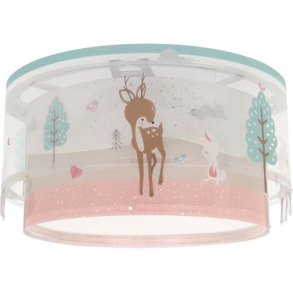 Dalber 61276 - Bērnu griestu lampa LOVING DEER 2xE27/15W/230V