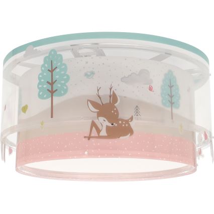 Dalber 61276 - Bērnu griestu lampa LOVING DEER 2xE27/15W/230V