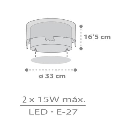 Dalber 61276 - Bērnu griestu lampa LOVING DEER 2xE27/15W/230V