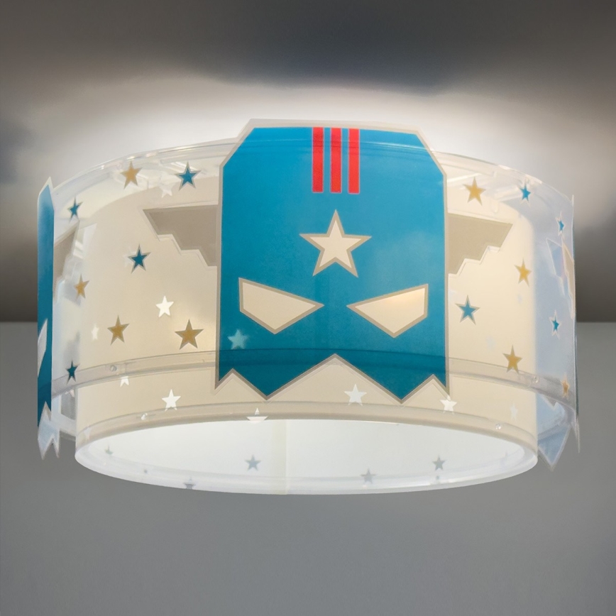Dalber 61816 - Bērnu griestu lampa ZILA HERO 2xE27/15W/230V