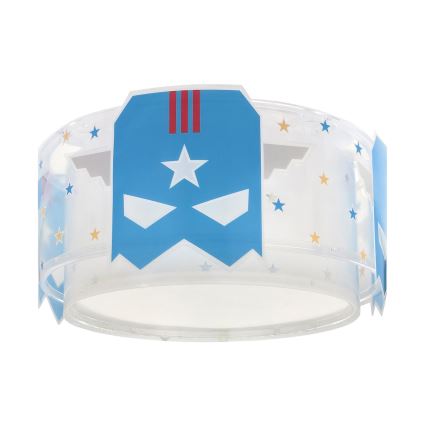 Dalber 61816 - Bērnu griestu lampa ZILA HERO 2xE27/15W/230V