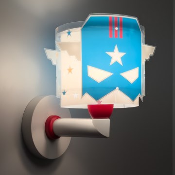 Dalber 61819 - Bērnu sienas gaismeklis BLUE HERO 1xE27/15W/230V