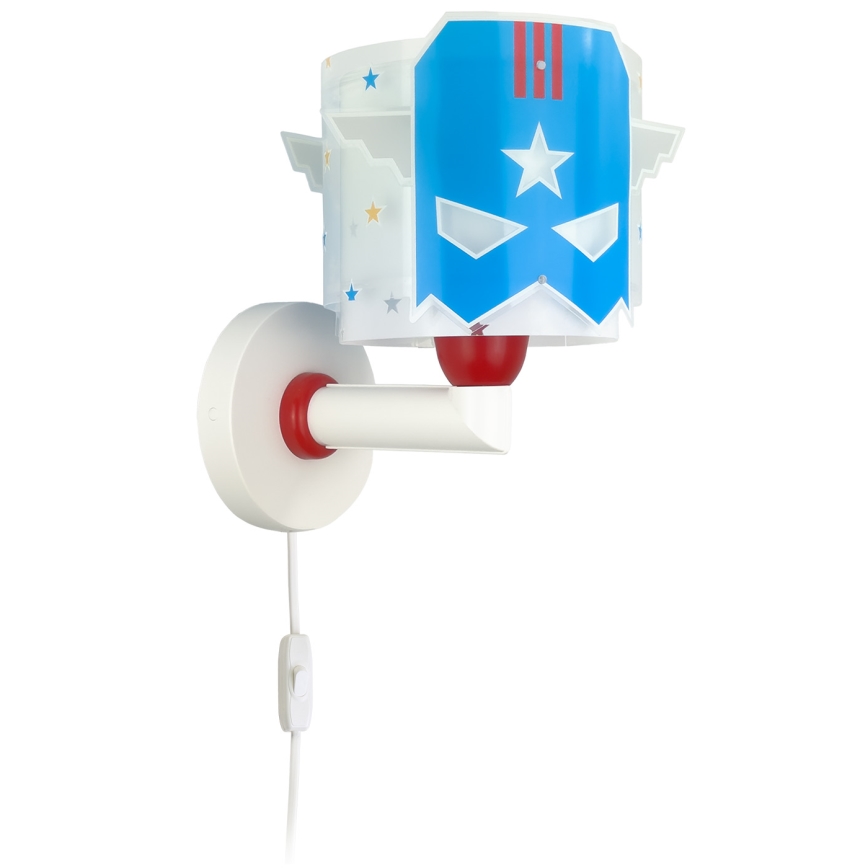 Dalber 61819 - Bērnu sienas gaismeklis BLUE HERO 1xE27/15W/230V