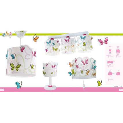 Dalber 62142 - Bērnu lustra BUTTERFLY 1xE27/60W/230V