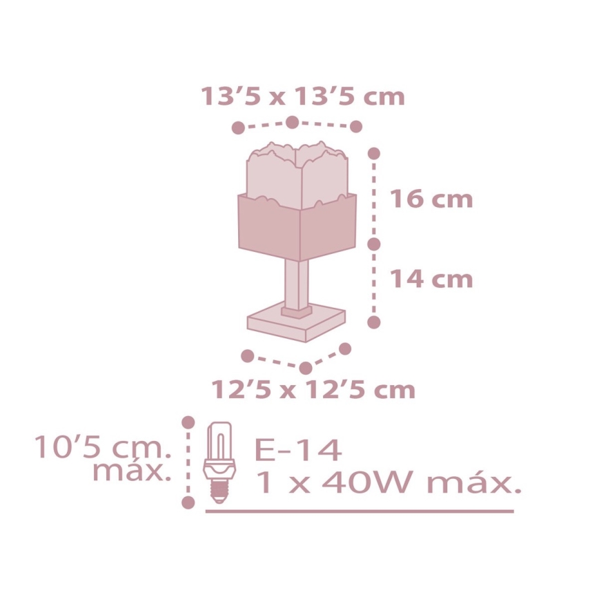 Dalber 63161S - Bērnu lampa PANDA 1xE14/40W/230V rozā