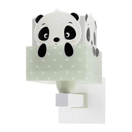 Dalber 63169H - Bērnu sienas lampa PANDA 1xE27/60W/230V zaļa