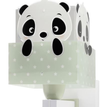 Dalber 63169H - Bērnu sienas lampa PANDA 1xE27/60W/230V zaļa