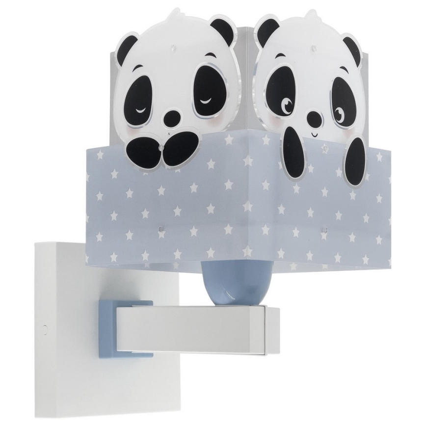 Dalber 63169T - Bērnu sienas gaismeklis PANDA 1xE27/60W/230V zils