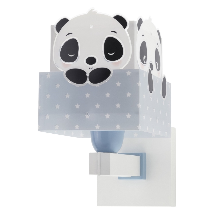 Dalber 63169T - Bērnu sienas gaismeklis PANDA 1xE27/60W/230V zils