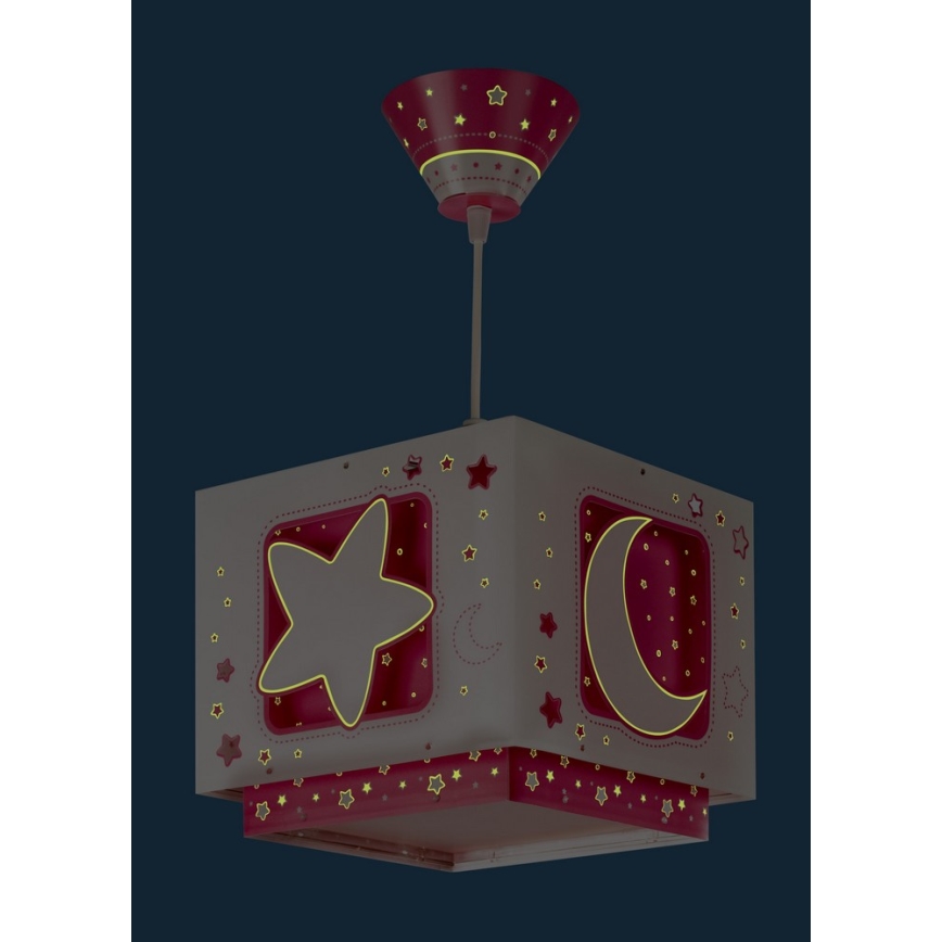 Dalber 63232S - Bērnu lustra uz auklas MOON LIGHT 1xE27/60W/230V