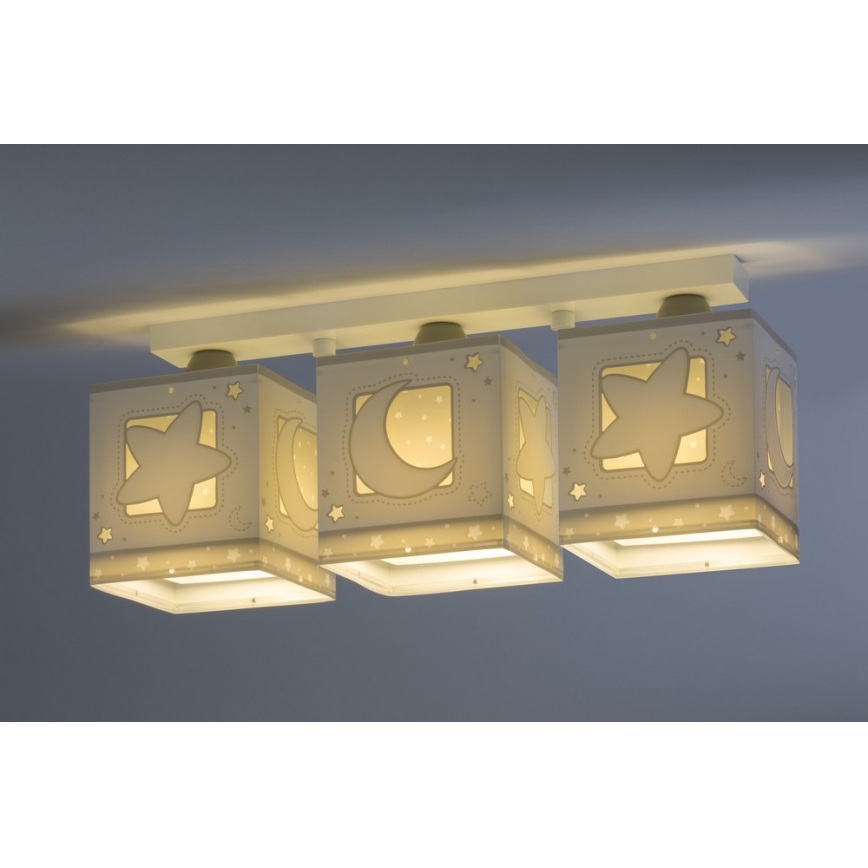 Dalber 63233NE - Bērnu griestu lampa MOONLIGHT 3xE27/60W/230V