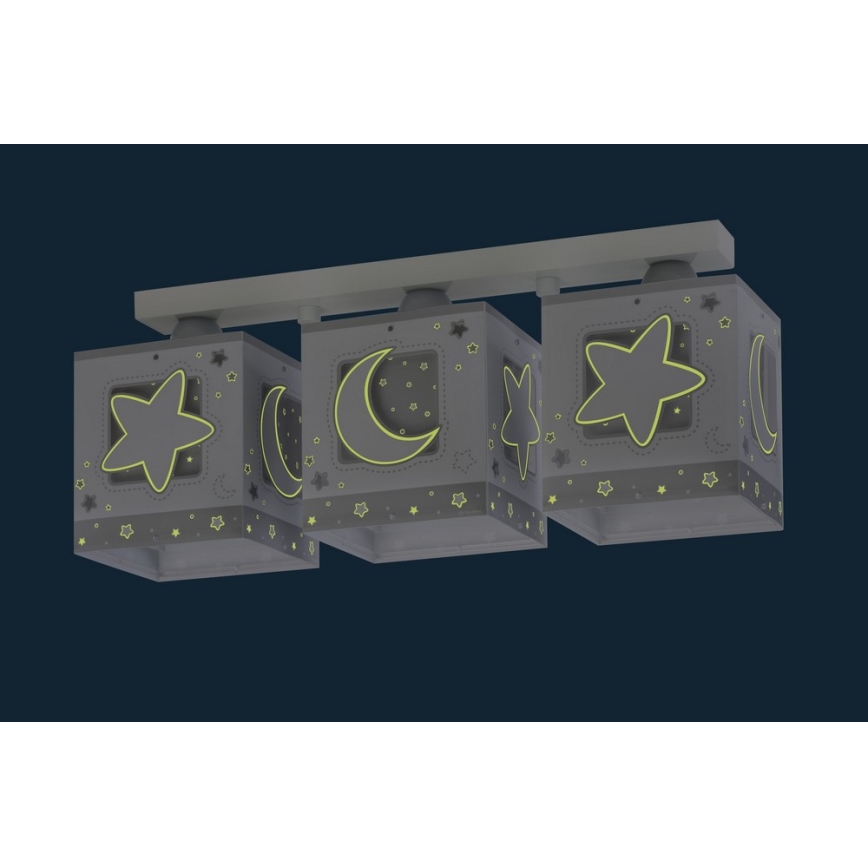 Dalber 63233NE - Bērnu griestu lampa MOONLIGHT 3xE27/60W/230V