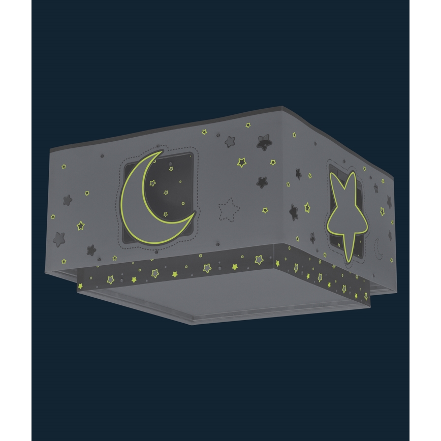 Dalber 63236E - Bērnu griestu lampa MOONLIGHT 2xE27/60W/230V pelēka
