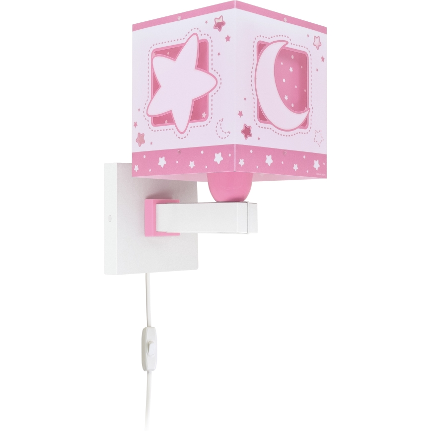 Dalber 63239S - Bērnu sienas lampa MOONLIGHT 1xE27/15W/230V rozā