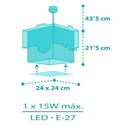 Dalber 63312 - Bērnu lustra HAPPY JUNGLE 1xE27/15W/230V