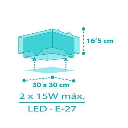 Dalber 63316 - Bērnu griestu lampa HAPPY JUNGLE 2xE27/15W/230V