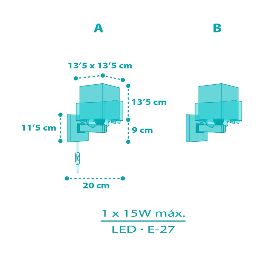 Dalber 63319 - Bērnu sienas lampa HAPPY JUNGLE 1xE27/15W/230V