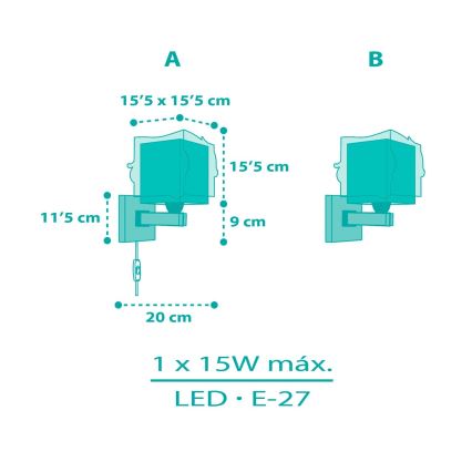 Dalber 63449 - Bērnu sienas lampa MERMAIDS 1xE27/60W/230V