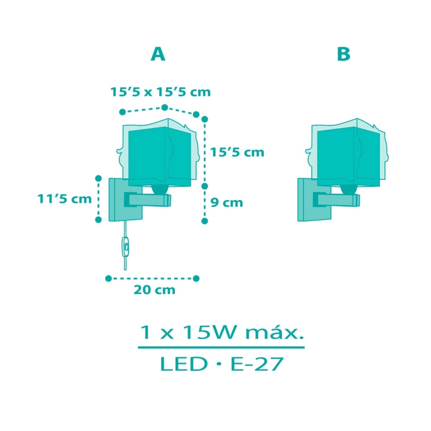 Dalber 63449 - Bērnu sienas lampa MERMAIDS 1xE27/60W/230V
