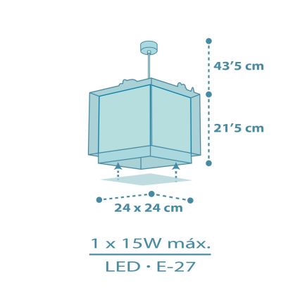Dalber 63452 - Bērnu griestu lampa BABY DINOS 1xE27/15W/230V daudzkrāsaina