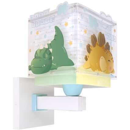 Dalber 63459 - Bērnu sienas lampa BABY DINOS 1xE27/15W/230V daudzkrāsaina