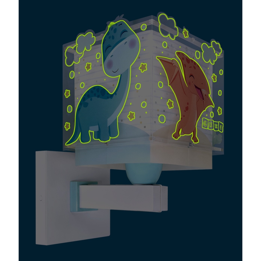 Dalber 63459 - Bērnu sienas lampa BABY DINOS 1xE27/15W/230V daudzkrāsaina