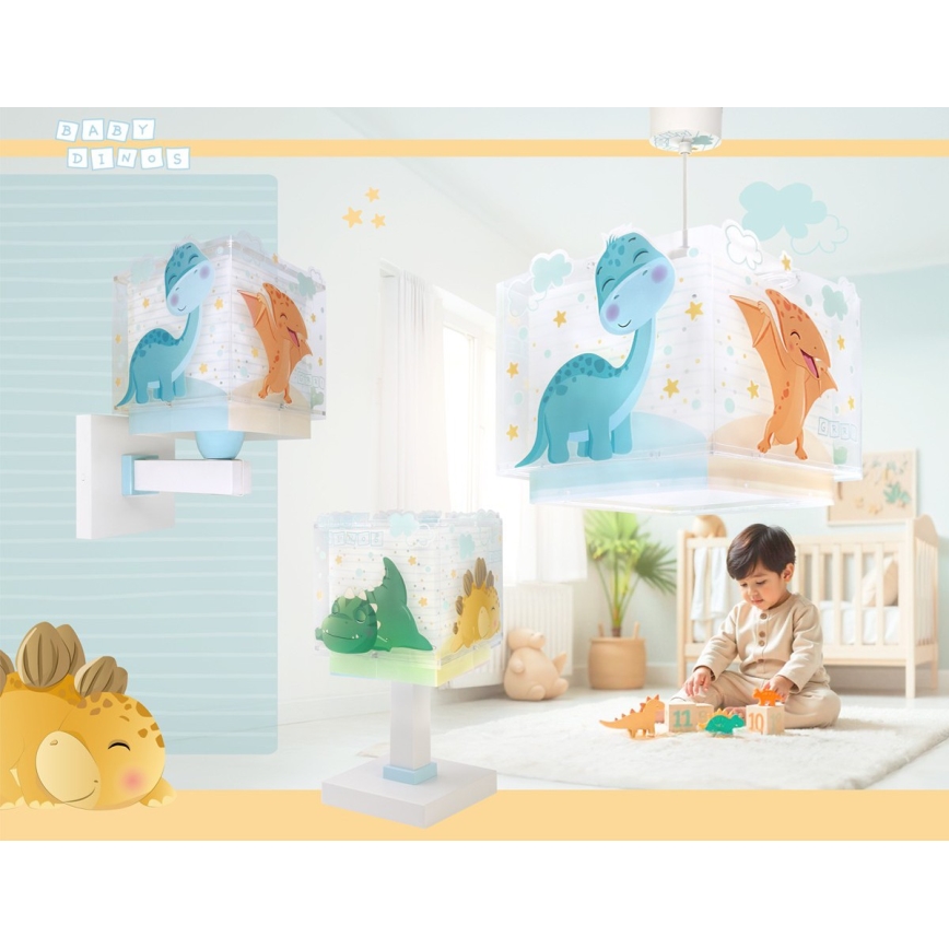 Dalber 63459 - Bērnu sienas lampa BABY DINOS 1xE27/15W/230V daudzkrāsaina