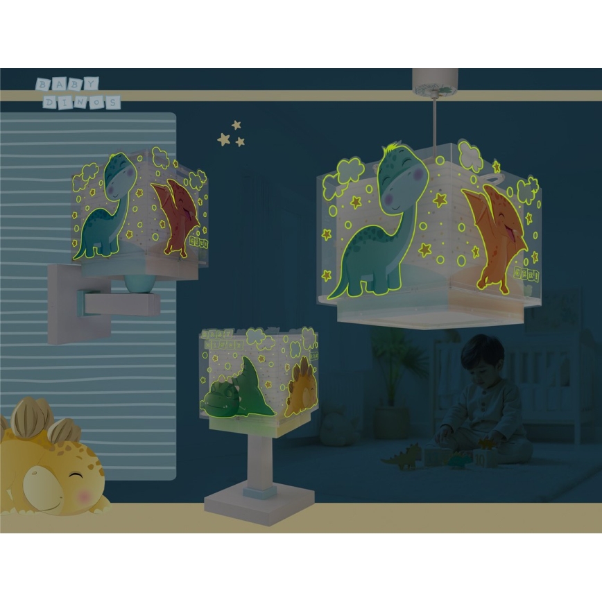 Dalber 63459 - Bērnu sienas lampa BABY DINOS 1xE27/15W/230V daudzkrāsaina