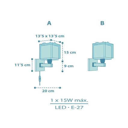 Dalber 63459 - Bērnu sienas lampa BABY DINOS 1xE27/15W/230V daudzkrāsaina