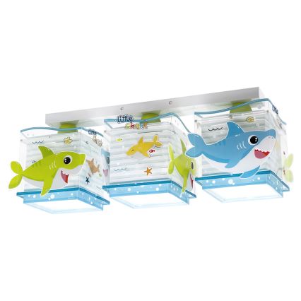 Dalber 63473 - Bērnu griestu lampa BABY SHARK 3xE27/60W/230V