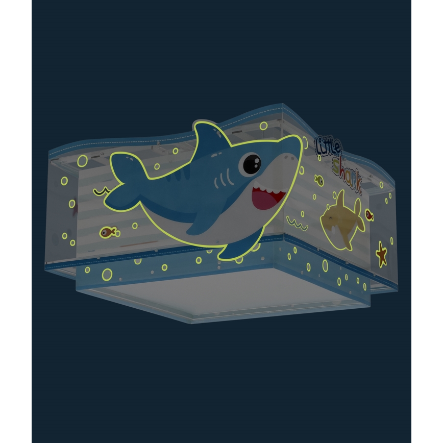 Dalber 63476 - Bērnu griestu lampa BABY SHARK 2xE27/60W/230V